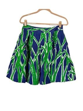 Lilly Pulitzer Danielle True Blue SassAGrass Skirt Womens 4 Blue Green